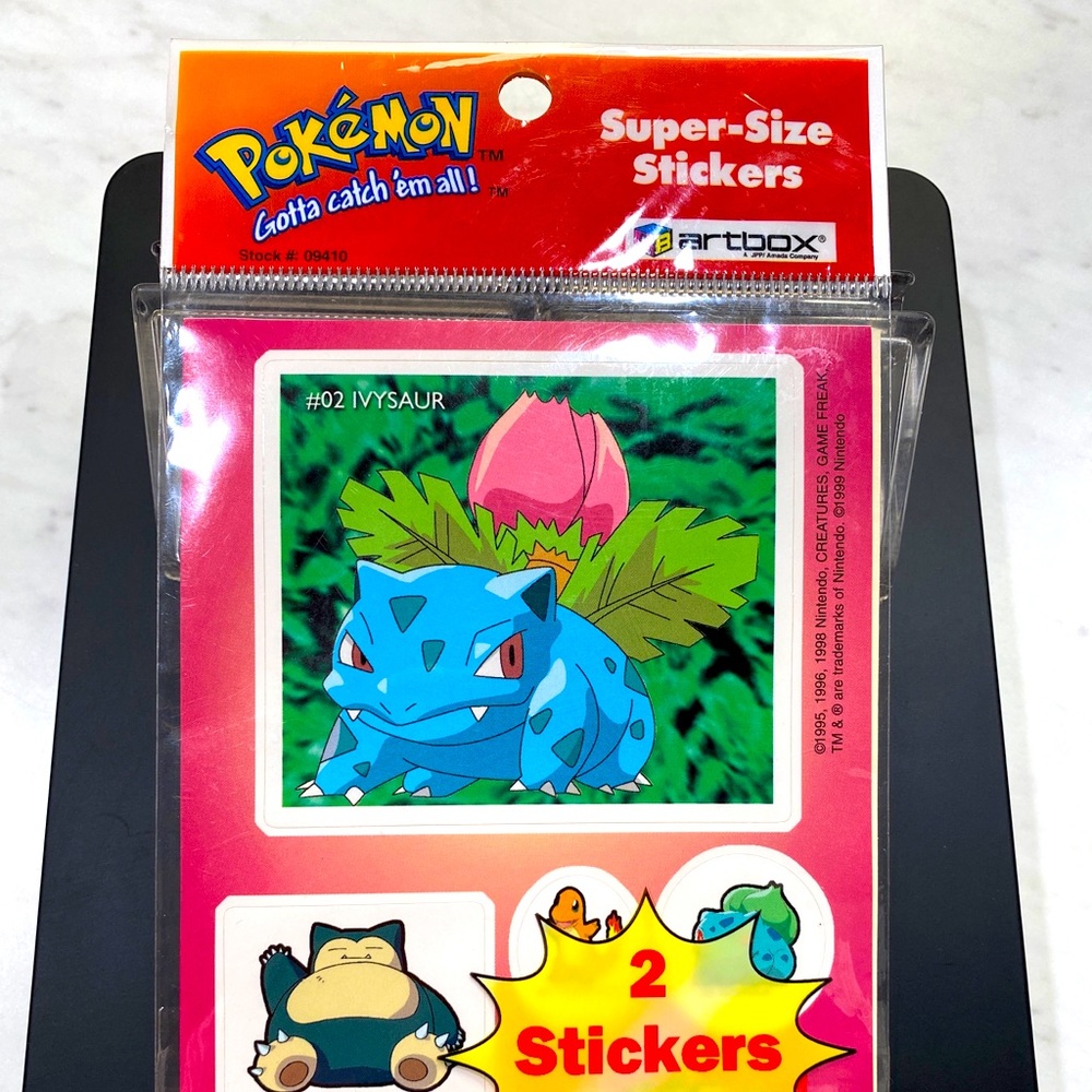 SEALED Vintage  POKEMON STICKERS Pikachu & Ivysaur